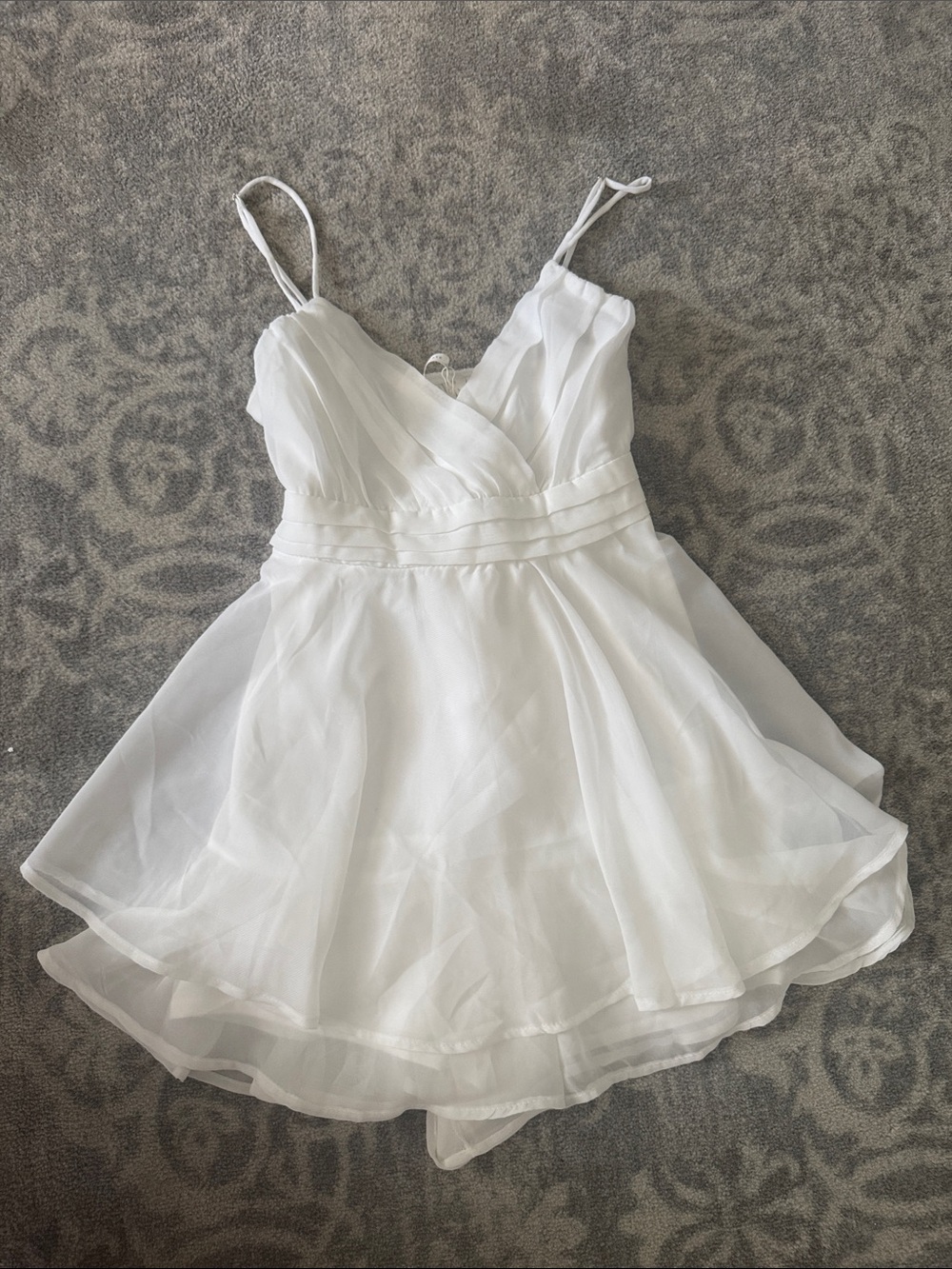 NWOT Altar'd State White Chiffon Spaghetti-Strap Romper